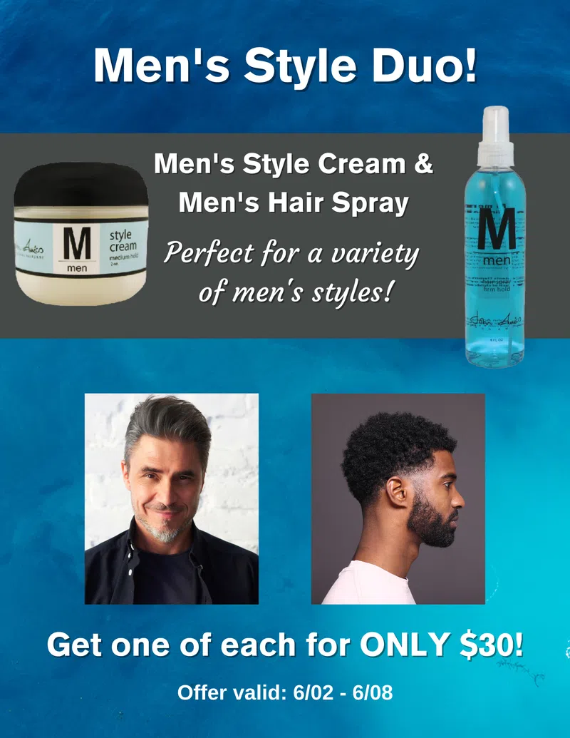 One week only: Men's Style Duo (Style Cream & Hair Spray) | Professional Stylist Salon Grade Products - John Amico One week only: Men's Style Duo (Style Cream & Hair Spray) | Professional Stylist Salon Grade Products - John Amico