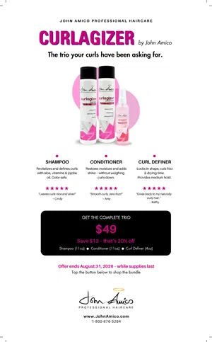 CURLY HAIR TRIO -CURLAGIZER CURL DEFINER (4OZ) AND CURLAGIZER SHAMPOO AND CONDITIONER (11OZ)