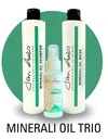 JULY 2026 PRODUCT COLLECTION OF THE MONTH!  Minerali oil trio includes Minerali Shampoo and Mask (300ml) plus a Minerali leave in treatment (2oz)